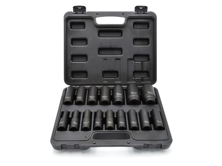 Geko Zestaw nasadek udarowych długich 1/2" 10-32mm 16 sztuk
