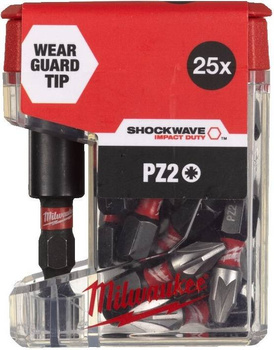 MILWAUKEE KOŃCÓWKA PZ2 X 25MM 25SZT. + UCHWYT MAGN