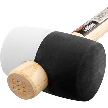 RICHMANN MŁOTEK GUM. 90 BIAŁO-CZARNY RĄCZKA DREWNO C2604