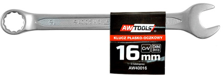 AWTOOLS KLUCZ PŁASKO-OCZKOWY CrV DIN3113 ROZMIAR: 16 (MM)