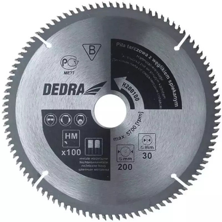 DEDRA TARCZA DO CIĘCIA ALUMINIUM 210x30mm 100z