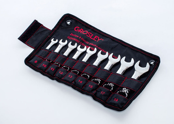 GROSLEY ZESTAW 9 KLUCZY PŁASKO-OCZKOWYCH KRÓTKICH