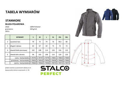 Stalco Bluza polarowa męska Stanmore szara