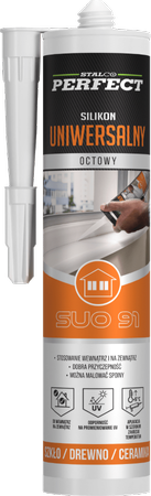 STALCO SILIKON UNIWERSALNY OCTOWY BIAŁY 280 ML PERFECT S-64791