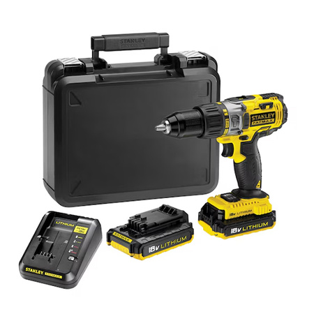 Stanley wiertarko-wkrętarka udarowa 18V 2 x 2,0Ah LI-ION Kufer Walizka FMC625D2-QW