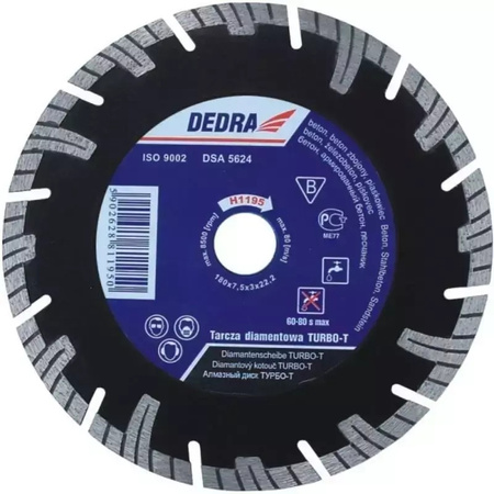DEDRA TARCZA TURBO-T 250x25,4mm