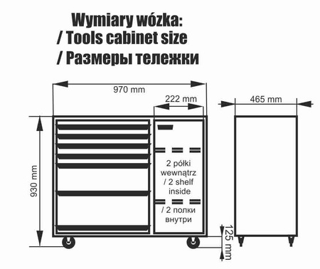 Richmann C1280 wózek warsztatowy 7 szuflad C1280