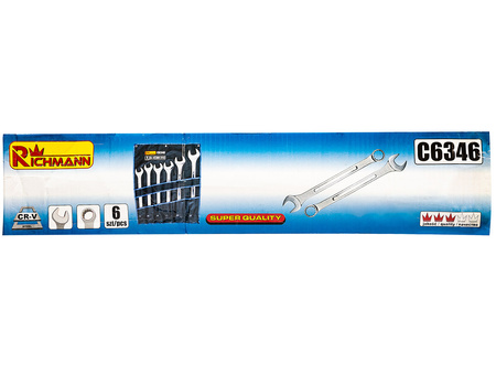 Richmann klucze płasko-oczkowe 34-50mm 6 elementów C6346