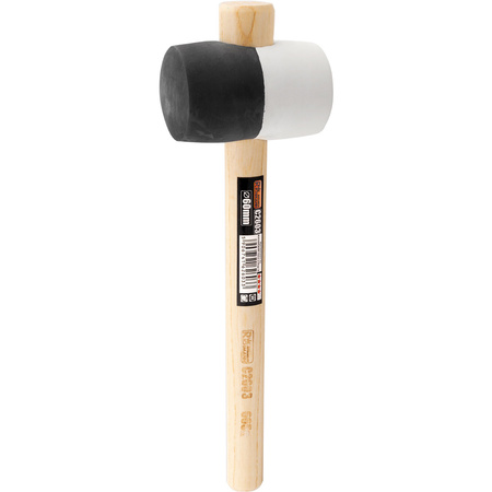RICHMANN MŁOTEK GUM. 90 BIAŁO-CZARNY RĄCZKA DREWNO C2604