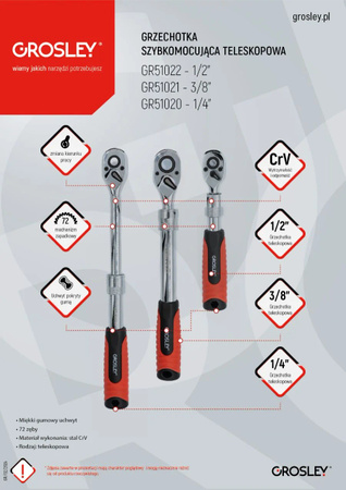 GROSLEY GRZECHOTKA SZYBKOMOCUJĄCA 90T 1/2" GR51022