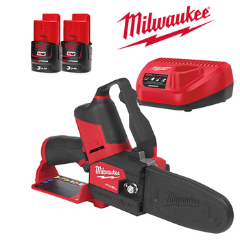 Milwaukee zestaw piła łańcuchowa M12FSH-0 z dwoma akumulatorami i ładowarką