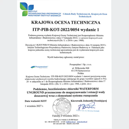 Waterform podziemny zbiornik na wodę deszczową UNGROUND R-5000