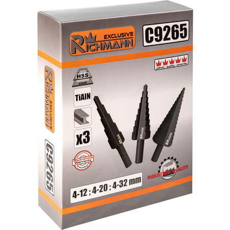 RICHMANN WIERTŁA STOPNIOWE DO METALU 4-32 MM 3 EL C9265