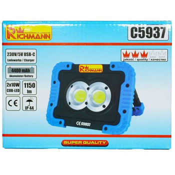 Richmann lampa halogenowa akumulatorowa 2x10W LED 1150lm C5937