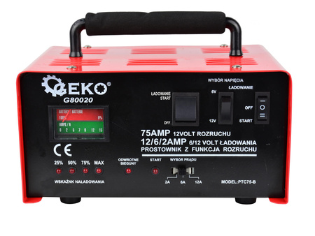 Geko prostownik z rozruchem 75A 6V/12V