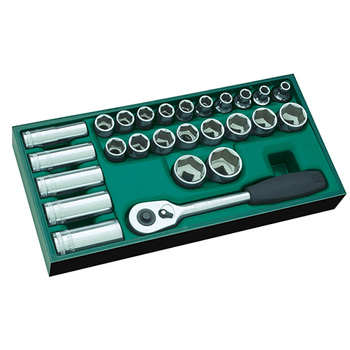 Sata zestaw 26 sztuk kluczy nasadowych z grzechotką 1/2