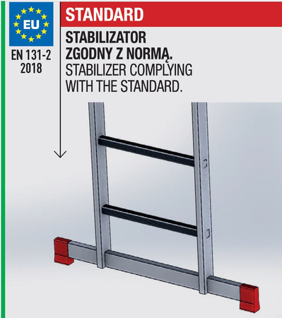 FARAONE DRABINA WIELOFUNKCYJNA 3-ELEMENTOWA ZE STABILIZATOREM AK225.3