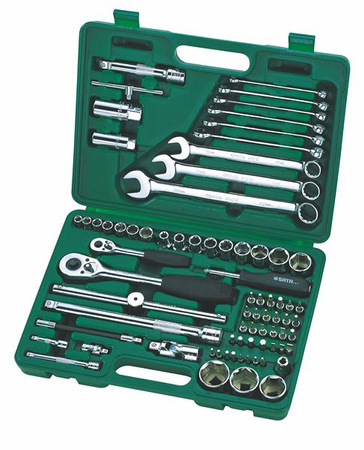 Sata zestaw kluczy 76 elementów 1/4" 1/2" klucze nasadowe i płasko-oczkowe