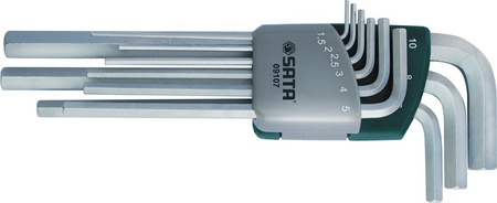 SATA ZESTAW 9 KLUCZY TRZPIENIOWYCH "L" 6-KĄT DŁ.