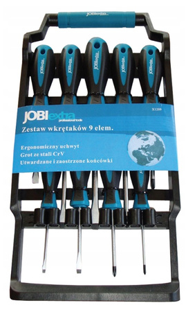 JOBI ZESTAW WKRĘTAKÓW 9 ELEMENTÓW JOBI EXTRA X1209