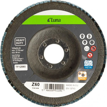 LUNA ŚCIERNICA LISTKOWA LAMELKA 125mm P60 TF12560