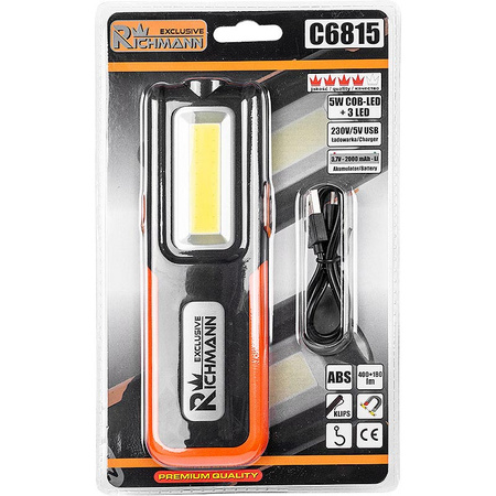 Richmann lampa akumulatorowa 5W+3W uchylna z regulacją mocy C6815