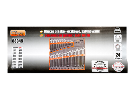 Richmann klucze płasko-oczkowe satynowe rozmiar 6-32mm 24 elementy C8345