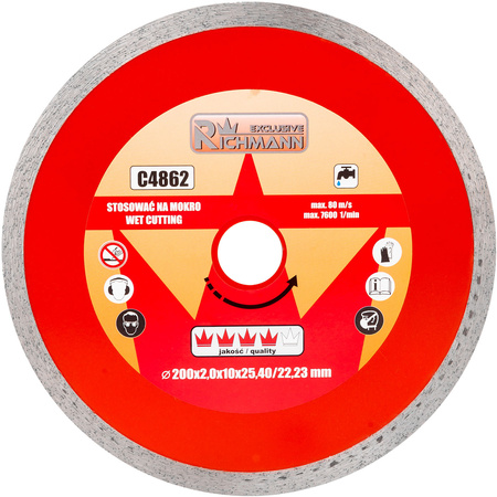 TARCZA DIAM. PEŁNA CIENKA 200x2x25,4/22,23MM