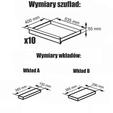 Richmann wózek warsztatowy 10 szuflad C1275