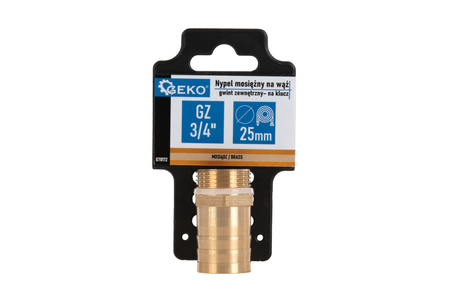 GEKO Nypel mosiężny na wąż 25mm – gwint zew. 3/4" G70172
