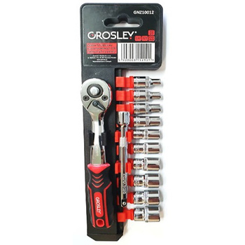 Grosley zestaw 12 częsciowy klucz nasadowy 1/4" na panelu
