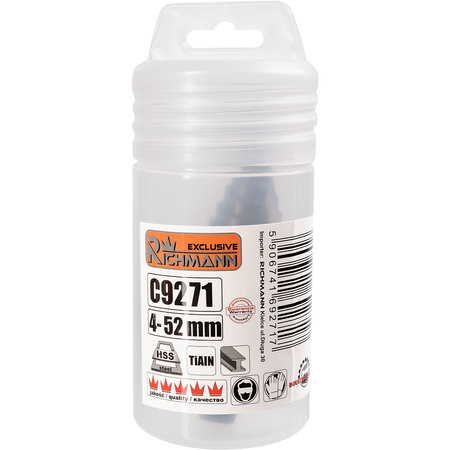 Richmann wiertło stopniowe spiralne do metalu 4-52mm C9271