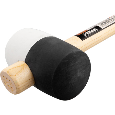 RICHMANN MŁOTEK GUM. 90 BIAŁO-CZARNY RĄCZKA DREWNO C2604