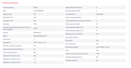 Airpress kompressor bezolejowy wyciszony LMO 50-270 36504