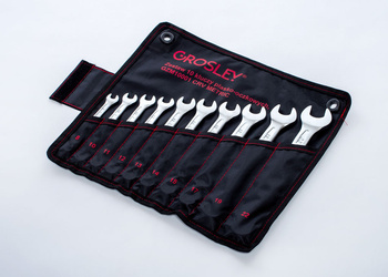 GROSLEY ZESTAW 10 KLUCZY PŁASKO-OCZKOWYCH, MATOWY