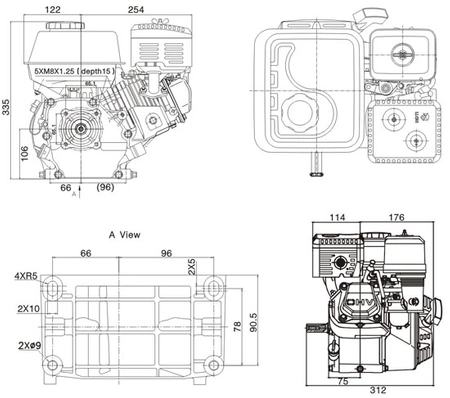 Loncin silnik G200F-A-M wał poziomy A 20mm