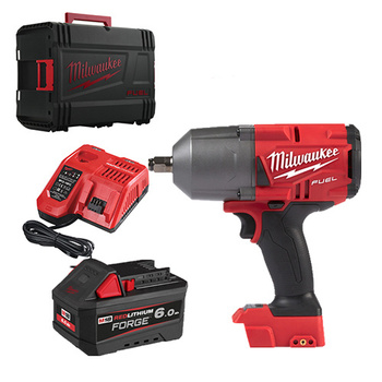 Zestaw Milwaukee Klucz udarowy 18V 1/2 1898NM M18FHIWF12 + szybka ładowarka + akumulator 6aH FORGE + Walizka
