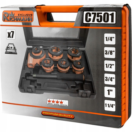 Richmann gwintownica do rur 7 części 1/4" - 1-1/4" C7501 