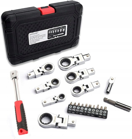 Dedra klucze kątowe z grzechotką 6-19mm 