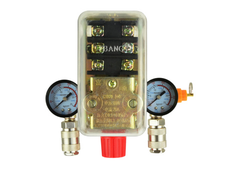 Geko presostat do sprężarki 400V dwa zegary G80324