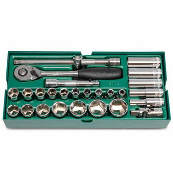 SATA zestaw kluczy nasadowych 27 sztuk 1/2" z grzechotką