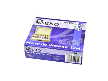 Geko frezy kształtowe do drewna 12 elementów 8mm G01200