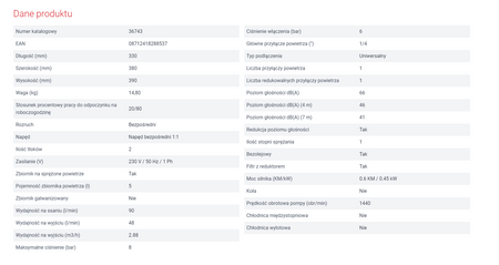 Mały kompresor bezolejowy L69-95 Airpress 36743
