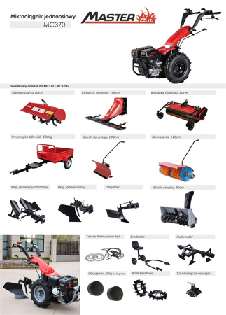 MasterCut Traktor jednoosiowy MC370 15km z glebogryzarką 80cm