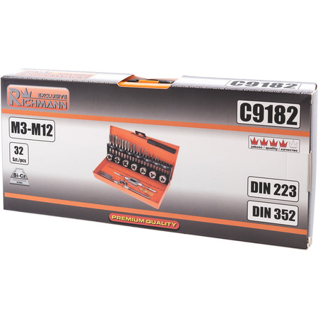 Richmann zestaw gwintowników i narzynek M3-M12 32 elementy  C9182