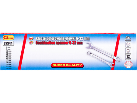 Richmann klucze płasko-oczkowe 6-32mm 12 elementów Płachta C7344