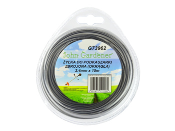 GEKO ŻYŁKA PODKASZARKI ZBROJONA OKRĄGŁA 2,4MMX15M