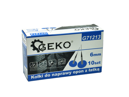KOŁKI DO NAPRAWY OPON Z ŁATKĄ 6mm 10szt.