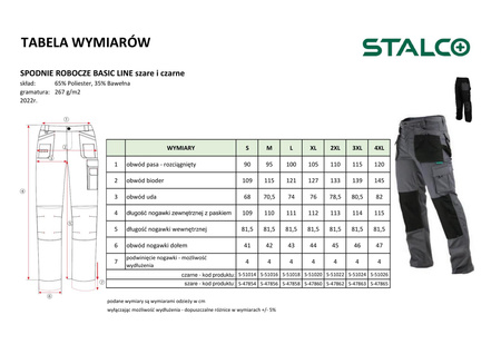 Spodnie robocze Basic Line czarne