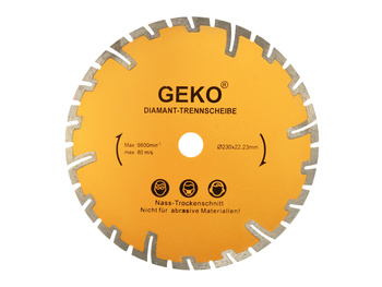 GEKO TARCZA DIAMT. SEGMENT GŁ. CIĘCIE 230X22,2MM